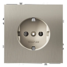 Изображение Розетка встраиваемая VOLTUM S70 Metal с заземлением 16А (никель)